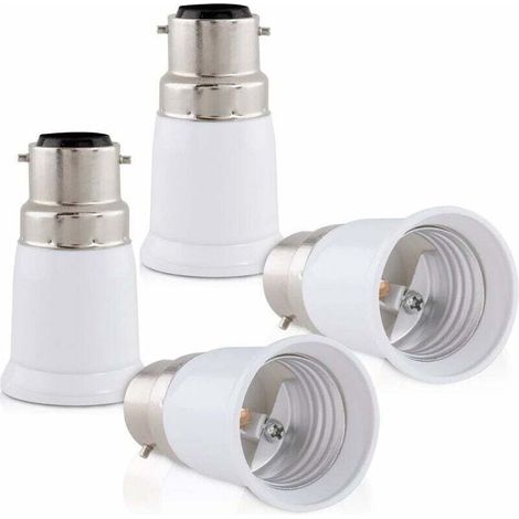 YMYNY 4x adaptateur de douille - Convertisseur douilles B22 vers E27 - Adaptateur de support de lampe culot baïonnette pour ampoule LED halogène (1/4)