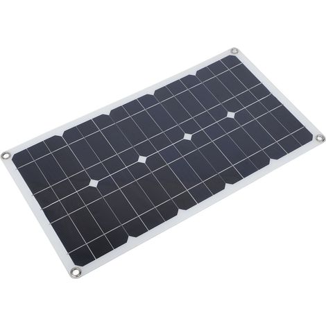 Kit de panneaux solaires 100 W étanche IP67, chargeur solaire haute efficacité avec contrôleur 12 V/24 V 20 A et 2 crochets pour installation extérieure. (1/5)