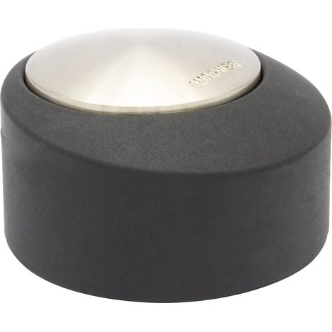 Wagner Fermaporta AVVITARE o INCOLLARE - Diametro Ø 50 x 30 mm I Fermaporta a Pavimento I Corpo in Zinco pressofuso con Effetto Inox, Protezione paracolpi in Gomma termostatica - 15518111 (1/5)