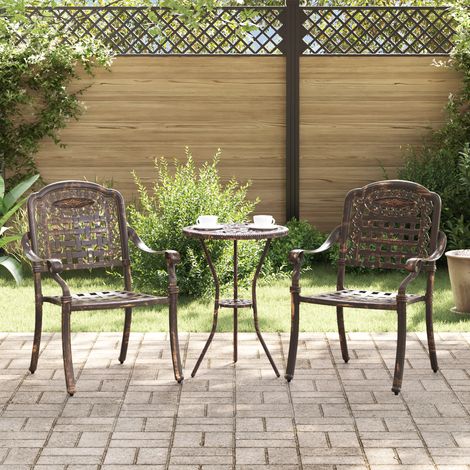 vidaXL Garden Chair 2 pcs Bronze 55 x 56.5 x 91cm Aluminium (1/5)