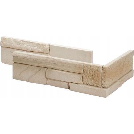Azulejo decorativo de yeso para pared 20-34x9,3cm 0,51m2 Imitación piedra beige
