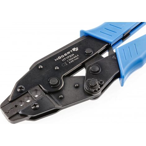 HÖGERT TECHNIK Crimpzange de KOAX - 1,72 - 8,1 mm² - mit de Zwangssperre und de Druckeinstellung - Zange de Präzision für Kabelschuhe und Koaxialkabel  - 230 mm (1/2)