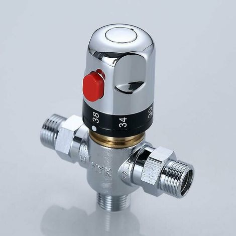 Mitigeur thermostatique pour le contrle de la température du système de chauffage de la douche Vanne 3 voies en laiton massif G1/2 (1/5)