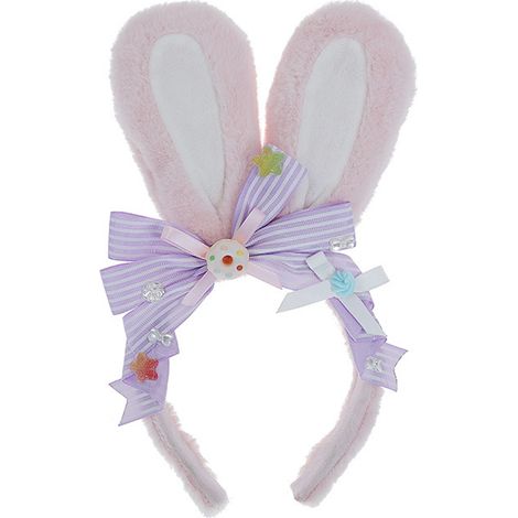 Diadema con orejas de conejo y lazo, accesorio navideño para el cabello de niñas, accesorio para fotos en fiestas de Pascua. (1/5)