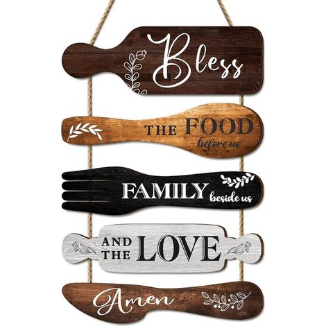 Kitchen Wall Decoration, Cookware Shaped Hanging Panels for Kitchen Wooden Plates for Dining Room (1/5)