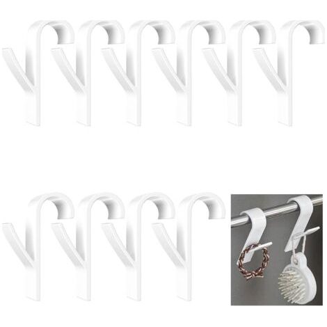 Crochet de radiateur rond 12 pièces, crochet pour sèche-serviettes, tous les radiateurs standards, amovible (blanc) (1/4)