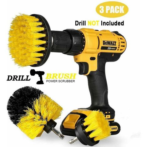 Brosse, roue et abrasif de perceuse Brosse de forage, 3 pièces de fixation de brosse de forage électrique 2 "3" 4 "Brosse automatique de récurage pour voiture, tapis, salle de bain, parquet (1/5)