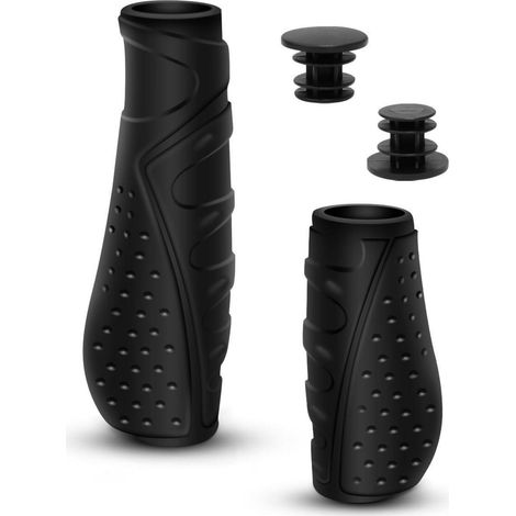 Ergonomische Fahrradgriffe rutschfest für MTB, Klapprad, 22,2mm Lenker, Schwarz (1/5)