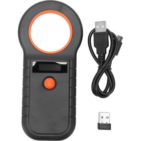 Pet flea scanner, 134.2kHz, 125kHz, EMID FDX B, wired, USB, wireless, 2.4G, Bluetooth, handheld pet flea reader, black (1/5)