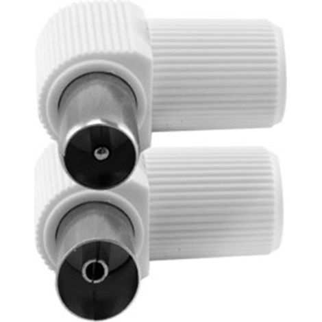 Conector Acodado Blanco HQ ABS-Metal - Macho, SURMEDIA