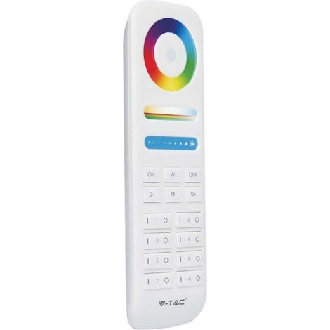 Controlador de tira LED de 8 zonas V-TAC con control remoto blanco