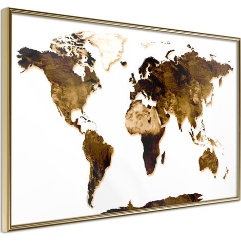 Affiche Murale Encadrée "Our World" 60 x 40 cm Or