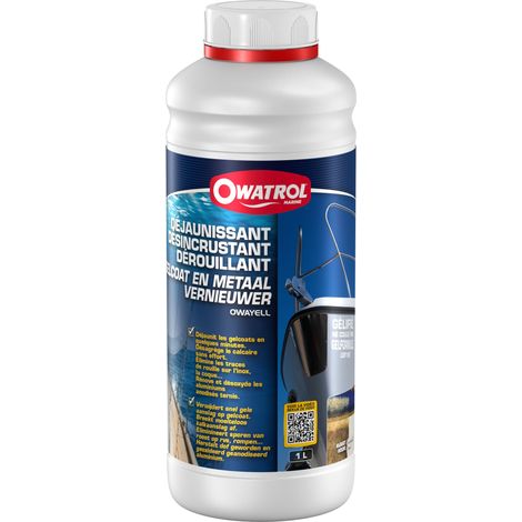Owatrol – Nettoyant déjaunissant et désincrustant pour gelcoat et inox – Élimine rouille et calcaire – Formule gélifiée 1 litre