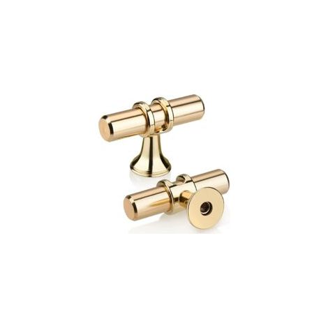 Juego de 10 pomos dorados en forma de T para cajones, tiradores modernos y elegantes de aleación de zinc de un solo orificio para armarios de cocina, baño y dormitorio.