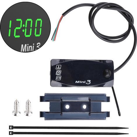 3-in-1 Digitaluhr + Thermometer + Voltmeter mit LED-Anzeige für Motorräder (1/4)
