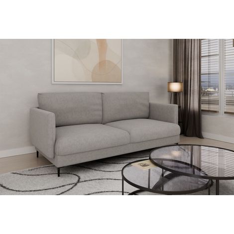Sofa Designersofa HELMER 3-Sitzer Stoff Vibe Grau (1/2)