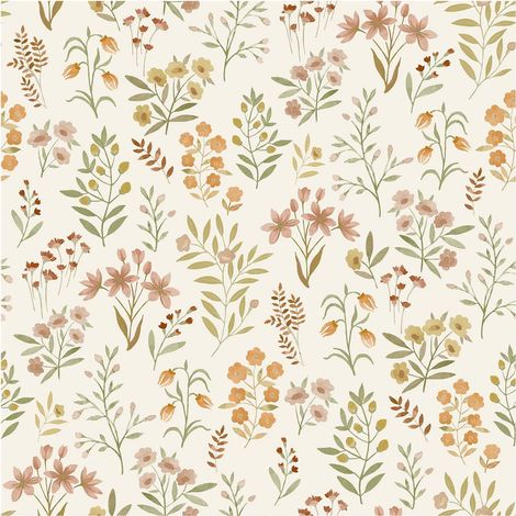 Grandeco Placed Posey Neutral Pink Wallpaper Paste The Wall Vinyl Scrubbable (1/4)