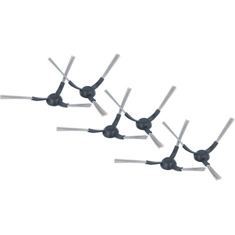 vhbw 6x cepillo lateral compatible con Kärcher RCV3  robot aspirador - Set cepillos, negro / gris, de 3 brazos (1/5)