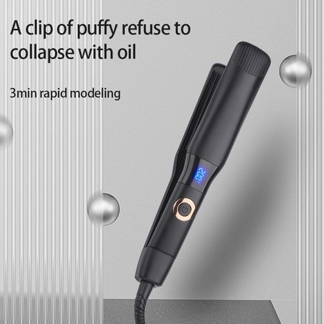 (Noir, norme européenne) Lisseur et fer à boucler, double usage, doux pour les cheveux (1/4)