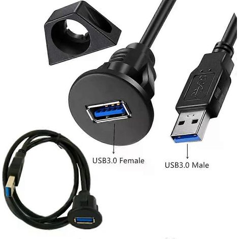Für 5 Gbit/s USB wasserdichten integrierten Dock-Adapter Armaturenbrett-Panel USB 3.0 2.0 Port Stecker auf Buchse Auto Motorrad Schiff Verlängerungskabel-JXLGV (1/4)