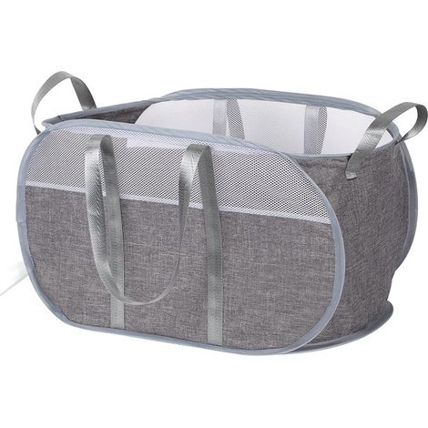 Panier à linge sale, panier de rangement en tissu Oxford, panier de rangement pliable chambre, panier à linge sale dortoir(gris) (1/4)