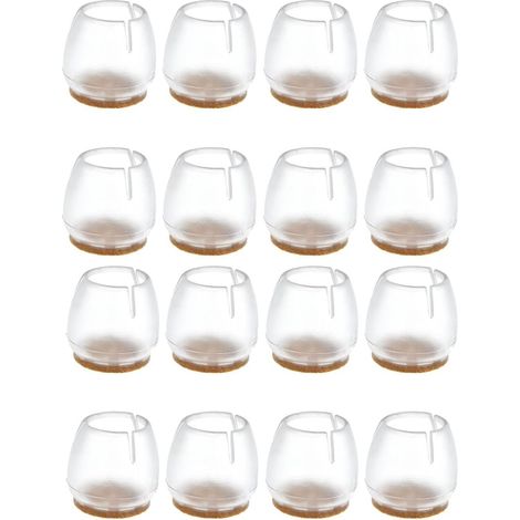 MINKUROW 16 X Tappi Per Gambe Per Sedia Da Terra In Silicone Tappi Per Apertura Protezione Per Gambe Copritavoli Per Mobili Gambe Per Sedie Da Tavolo Protezioni Per Gambe Rotonde Da 25-29 Mm (Traspare (1/5)