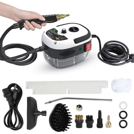Ecleanfy - Nettoyeur vapeur haute pression portatif, nettoyeur vapeur 2500 W avec têtes de brosse pour cuisine, salle de bain, voiture (blanc)KDO (1/5)