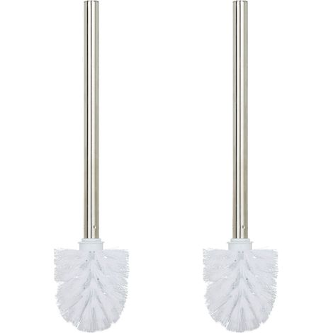 Juego de 2 escobillas de baño blancas