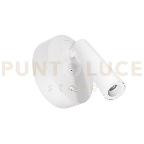 GAP580 APPLIQUE A PARETE IN ALLUMINIO CON SPOT ORIENTABILE 1 LUCE LED 3000K 180LM 3W BIANCO SATINATO