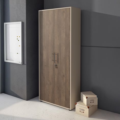 Armadio Multiuso 2 Ante Saponara, 4 Ripiani, 2 Ante, 5 Vani, 79x188h cm Beige (1/5)