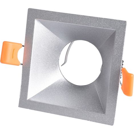 Empotrable cuadrado fijo “Living" GU10 IP20 8,1x8,1cm fabricado en aluminio color plata (1/2)