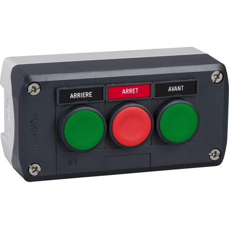 Harmony boite 3 boutons poussoirs diam. 22 vert /rouge /vert SCHNEIDER XALD311 (1/2)