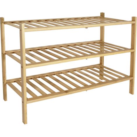 Support chaussures en bambou - 3 étages - Naturel - 69x28x48cm - FSC 100% (1/5)