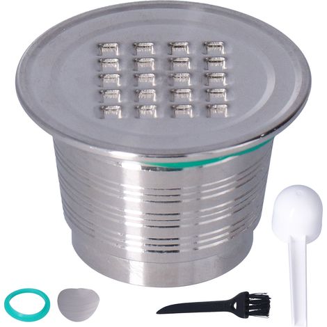 Filtre à Capsule de Café Réutilisable en Acier Inoxydable 50mL pour Machine Nespresso - Accessoires avec Trou Carré (1/5)