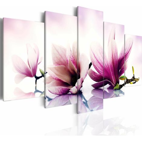 Tableau fleurs roses- magnolias - 200 x 100 cm (1/4)