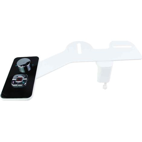 Pulvérisateur Bidet non électrique avec double buses rétractables autonettoyantes - Bouton poussoir réglable pour eau froid-noir (1/5)