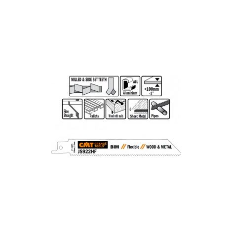 JS922HF-5 5 LAMES DE SCIE À MÉTAUX BOIS-MET BIM 150x2,5x10TPI SIDESET/FRAISÉES (1/5)