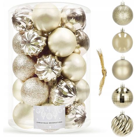 PALLINE DI NATALE infrangibili 20 pezzi SET 6CM PER ALBERO DI NATALE MODELLI PREMIUM