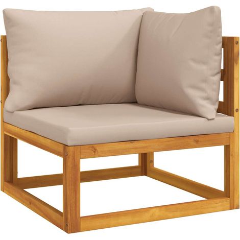 Maison Exclusive - Modular-Ecksofa mit Taupe Kissen Massivholz Ak (1/5)