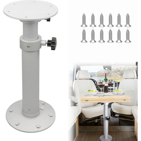 Pieds de Table pour Camping-Car, Tischbein Verstellbare, Hauteur Réglable 46-70 cm, Abnehmbare Verstellbare Aluminiumlegierung für Wohnmobil, Boot, Marine, Yacht (1/5)