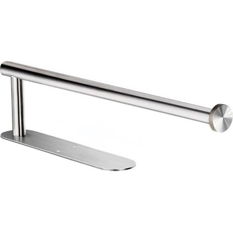 Porte-papier toilette en acier inoxydable argenté longueur 34 cm salle de bain cuisine support mural peut être collé au mur sans perçage, 1 pièce (1/5)