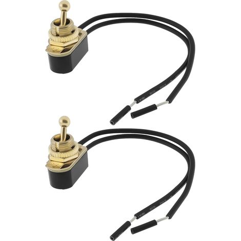 Lot de 2 Interrupteur à 2 Fils en Laiton 6 A 120 V Bascule Automatique Adapté pour Voiture Camion Marine (1/5)