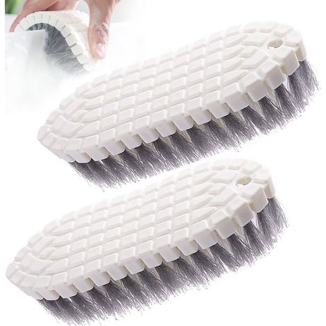 Lot de 2 brosses de nettoyage flexibles et pliables, brosses à récurer portables pour évier, salle de bain et cuisine, souples et faciles à ranger, blanc (1/5)