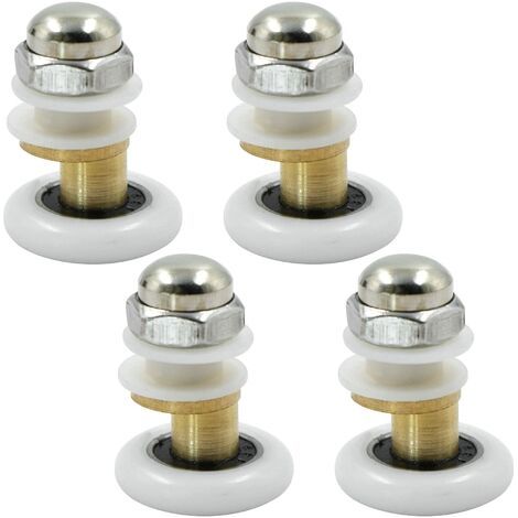 Green Mobility-Poulie de porte de douche - Roulettes de Douche Roue pour Coulissantes Rouleaux De Douche Laiton Cabine de Douche Porte a Roulette Roue 4PCS 23mm (1/5)