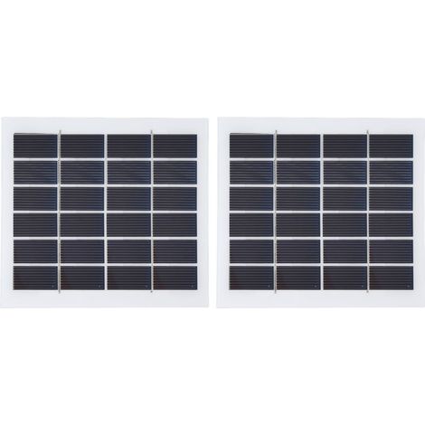 Lot de 2 panneaux solaires portables 2W 6V, mini cellules solaires à haut rendement de conversion pour système d'éclairage domestique (1/5)