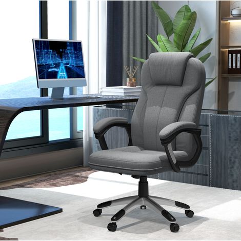 Buerostuhl aus Polyester in Grau mit Wippfunktion, 360° drehbar, hoehenverstellbar 66x75x110-120 cm (1/5)