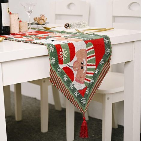 Tovaglia di Natale, Tovaglia Decorativa per Tavola di Natale, Decorazione per Tavola di Natale, Runner da Tavolo di Natale, Tovaglia Lunga 1,8 m Decorazioni Natalizie, per Decorazione della Tavola di (1/4)