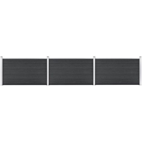 Gartenzaun WPC 526x106 cm Grau vidaXL (1/5)