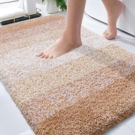 Tapis de Salle de Bain Extra Doux en Microfibre absorbante, Revers en Caoutchouc, séchage Rapide, Lavable en Machine, pour Sol de Salle de Bain, Baignoire et Douche, Accessoires de décoration (1/5)
