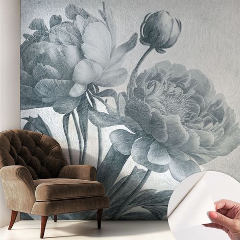 Papier peint autocollant à motifs décoratifs pour salon chambre et bureau Décoration murale élégante avec colle Chic floral 250x250 cm (1/5)